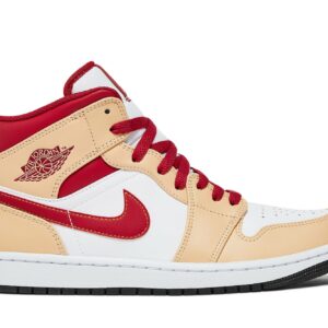 Air Jordan 1 Mid Beige Red 554724-201 Nicesnk