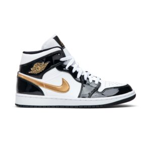 Air Jordan 1 Mid Patent Black Gold 852542-007 Nicesnk