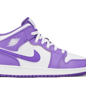 (Grade School) Air Jordan 1 Mid White Purple DQ8423-511 Nicesnk