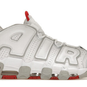 Nike Air More Uptempo 96 White Grey Fog University Red DX8965-100 Nicesnk