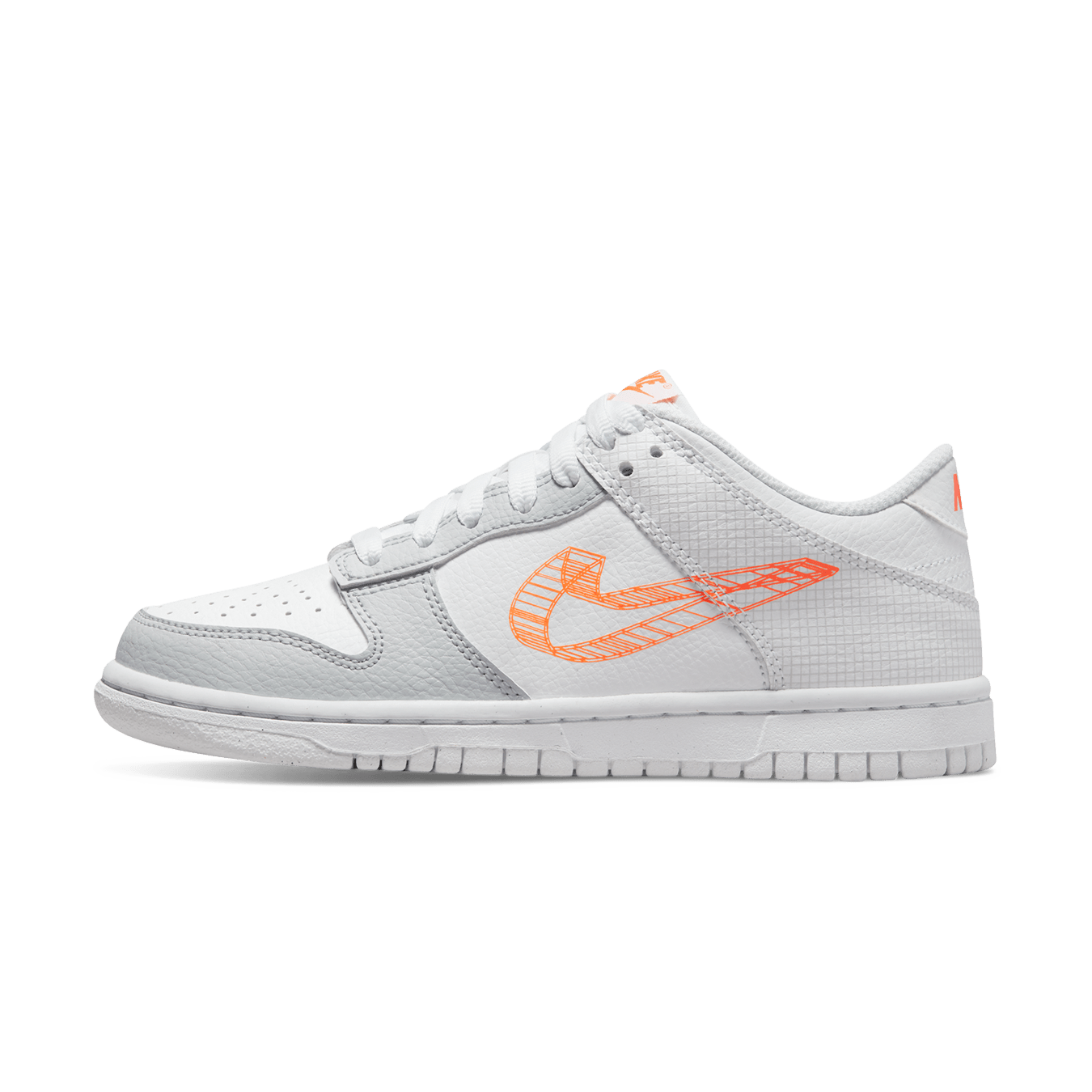 Nike Dunk Low GS 3D Swoosh White Grey