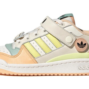 (Women) adidas originals Forum Low White Light Orange Cream Yellow Green GW4427 Nicesnk