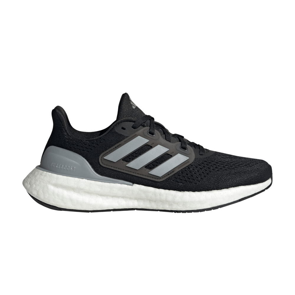 (Women) adidas PureBoost 23 Wide Black Silver Metallic IF8063 Nicesnk