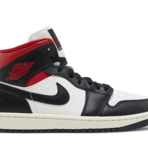 (Women) Air Jordan 1 Mid 'Black Sail Gym Red' BQ6472-061