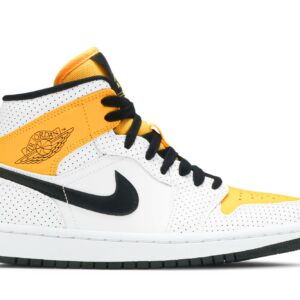 (Women) Air Jordan 1 Mid 'Perforated - White University Gold' BQ6472-107