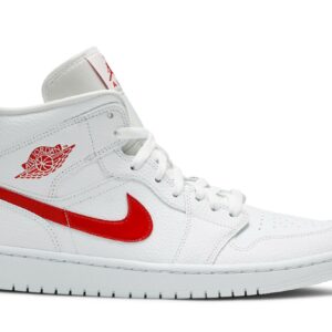 (Women) Air Jordan 1 Mid White University Red BQ6472-106 Nicesnk