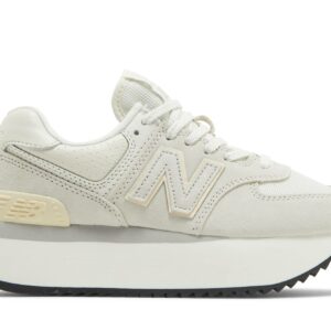 (Women) New Balance 574+ White Grey WL574ZAA Nicesnk