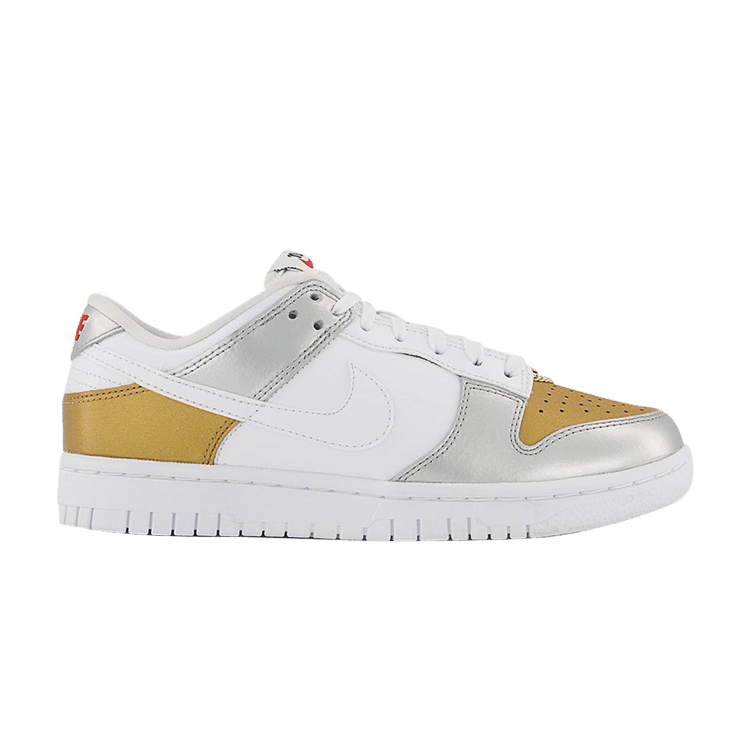 (Women) Nike Dunk Low SE 'White Metallic Gold Silver' DH4403-700