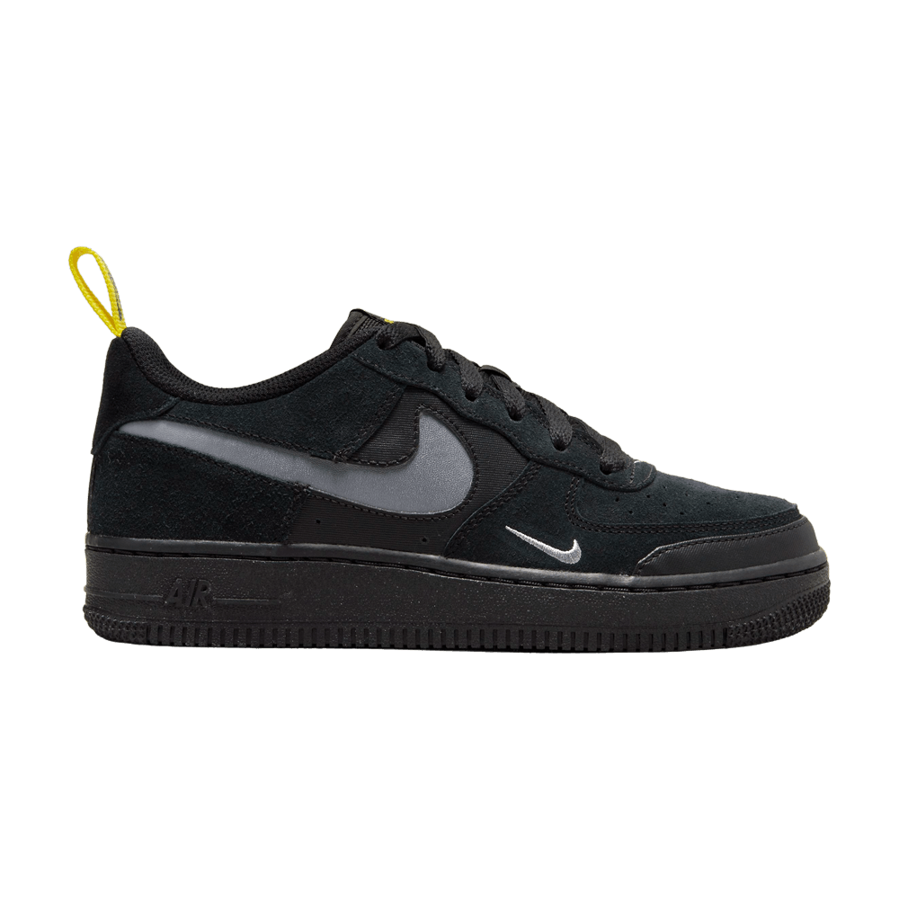 (Youth) Nike Air Force 1 Low Cut Out Swoosh - Grey DQ1097-002 Nicesnk