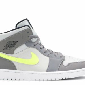 Air Jordan 1 Mid 'Gunsmoke Volt' Unfading Sneaker