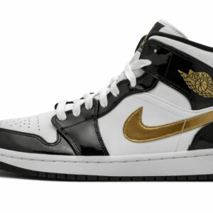 Air Jordan 1 Mid SE "Black Gold Patent Leather"