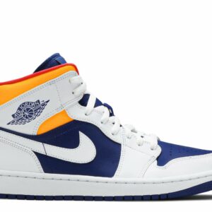 Air Jordan 1 Mid 'White Deep Royal Blue' Unfading Sneaker