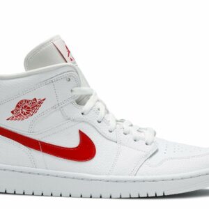 Air Jordan 1 Mid 'White University Red' Unfading Sneaker